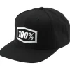 100% Icon AJ Fit Snapback Pet - zwart