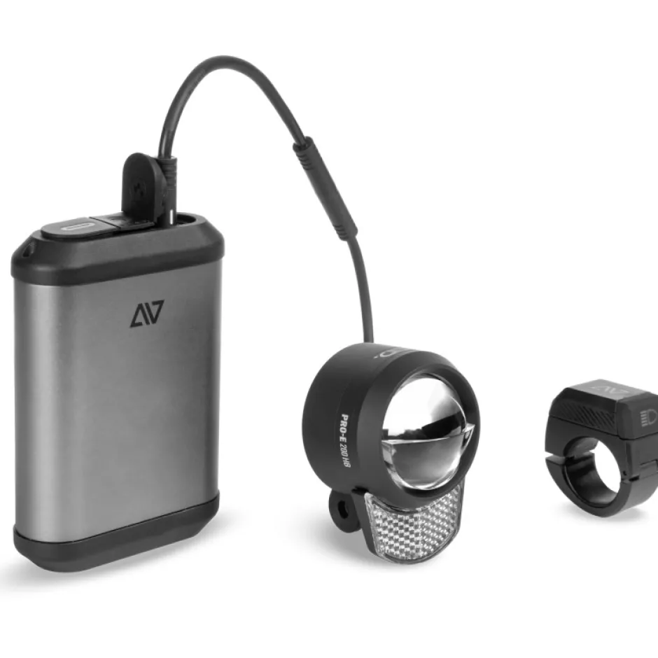 Verlichting|Verlichting Op Batterijen < ACID Pro-E 200 HB PowerBank Fietslamp Vooraan - black´n´space grey