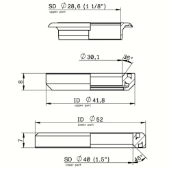 ACROS Bearingset for IS42 / IS52 Headsets