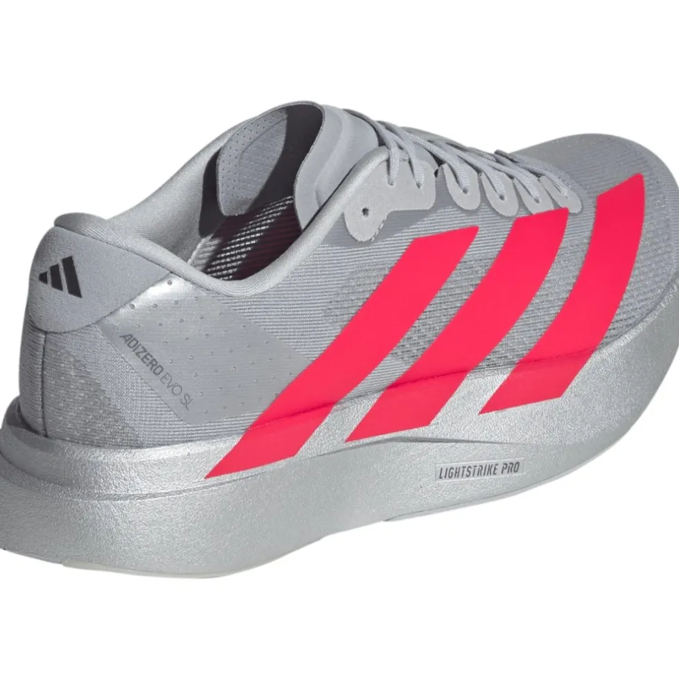 adidas Adizero EVO SL Hardloopschoenen Heren - silver metal/lucid red/iron metal KI3381