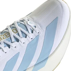 Hardloopschoenen Voor Op De Weg|Hardloopschoenen Heren < adidas Adizero EVO SL Woven Hardloopschoenen Heren - cloud white/clear blue/matte gold JQ4527