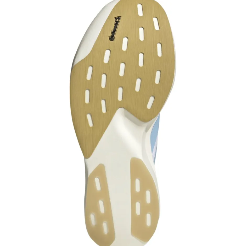 Hardloopschoenen Voor Op De Weg|Hardloopschoenen Heren < adidas Adizero EVO SL Woven Hardloopschoenen Heren - cloud white/clear blue/matte gold JQ4527