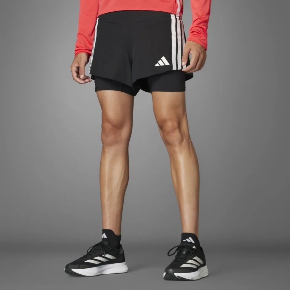 Broeken & Rokken < adidas Adizero Running 2-in-1 Ge Pocket hort Heren - back JD4202