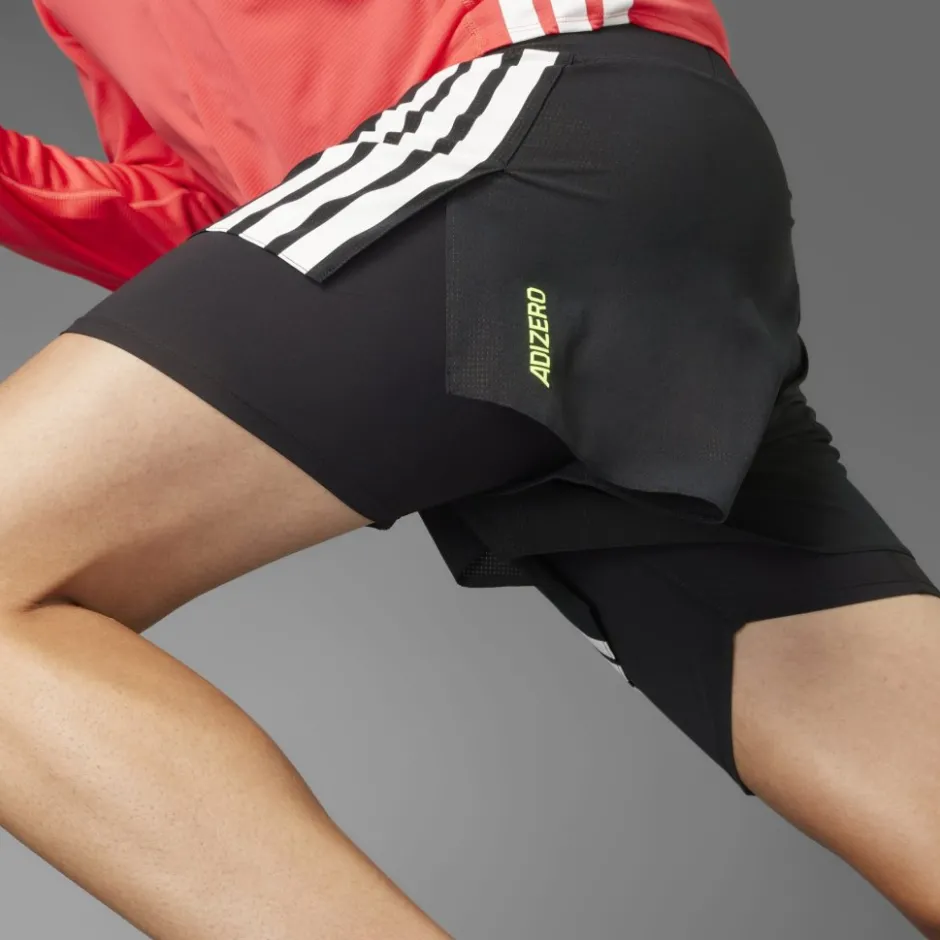 Broeken & Rokken < adidas Adizero Running 2-in-1 Ge Pocket hort Heren - back JD4202