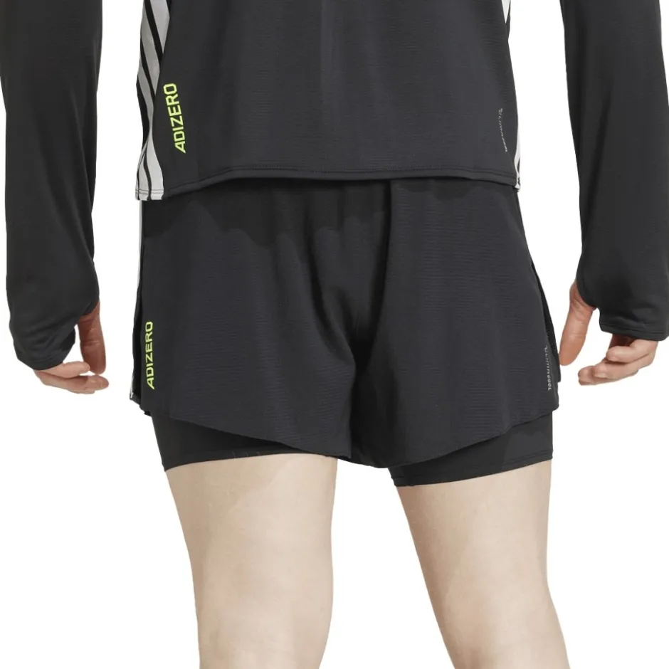 Broeken & Rokken < adidas Adizero Running 2-in-1 Ge Pocket hort Heren - back JD4202