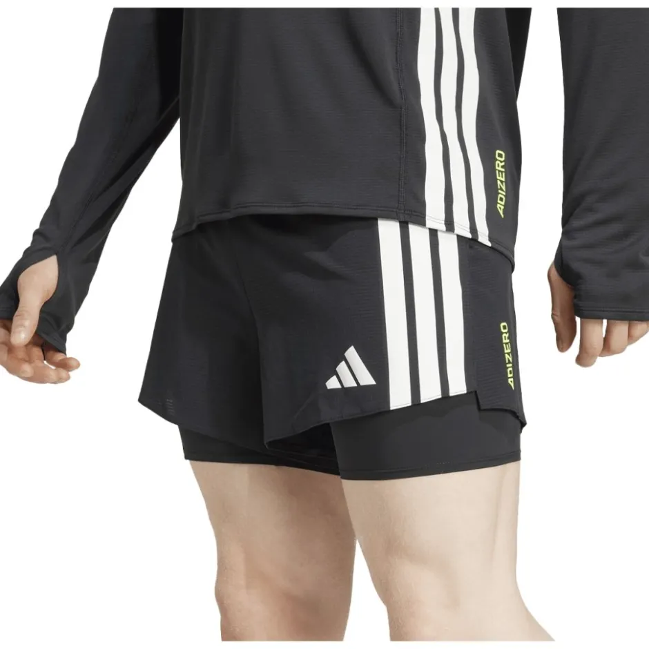 Broeken & Rokken < adidas Adizero Running 2-in-1 Ge Pocket hort Heren - back JD4202