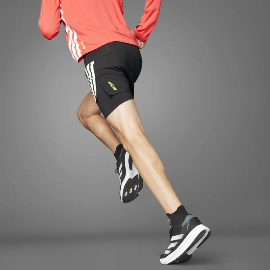 Broeken & Rokken < adidas Adizero Running 2-in-1 Ge Pocket hort Heren - back JD4202