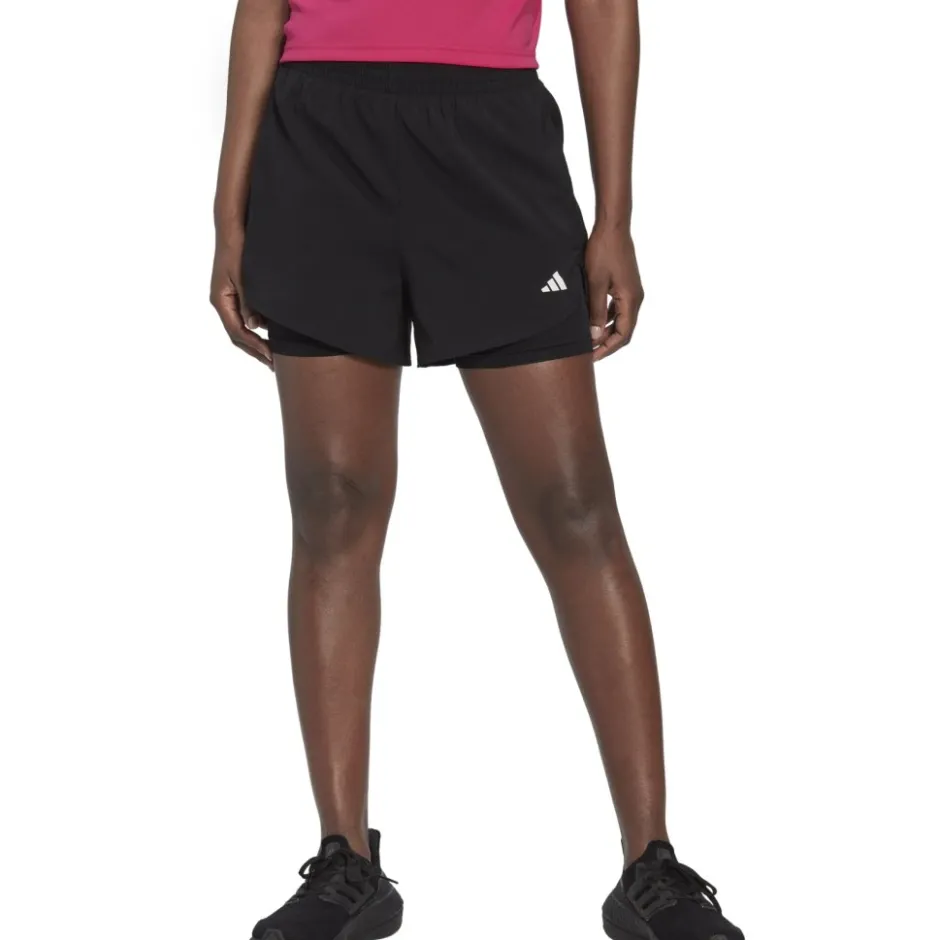 Broeken < adidas AEROREADY Made for Training Minima 2-In-1 Shorts Dames - zwart/wit HN1044