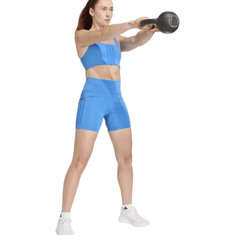 adidas Optime 3-Stripes 7" Shorts Dames - ray blue JZ1104