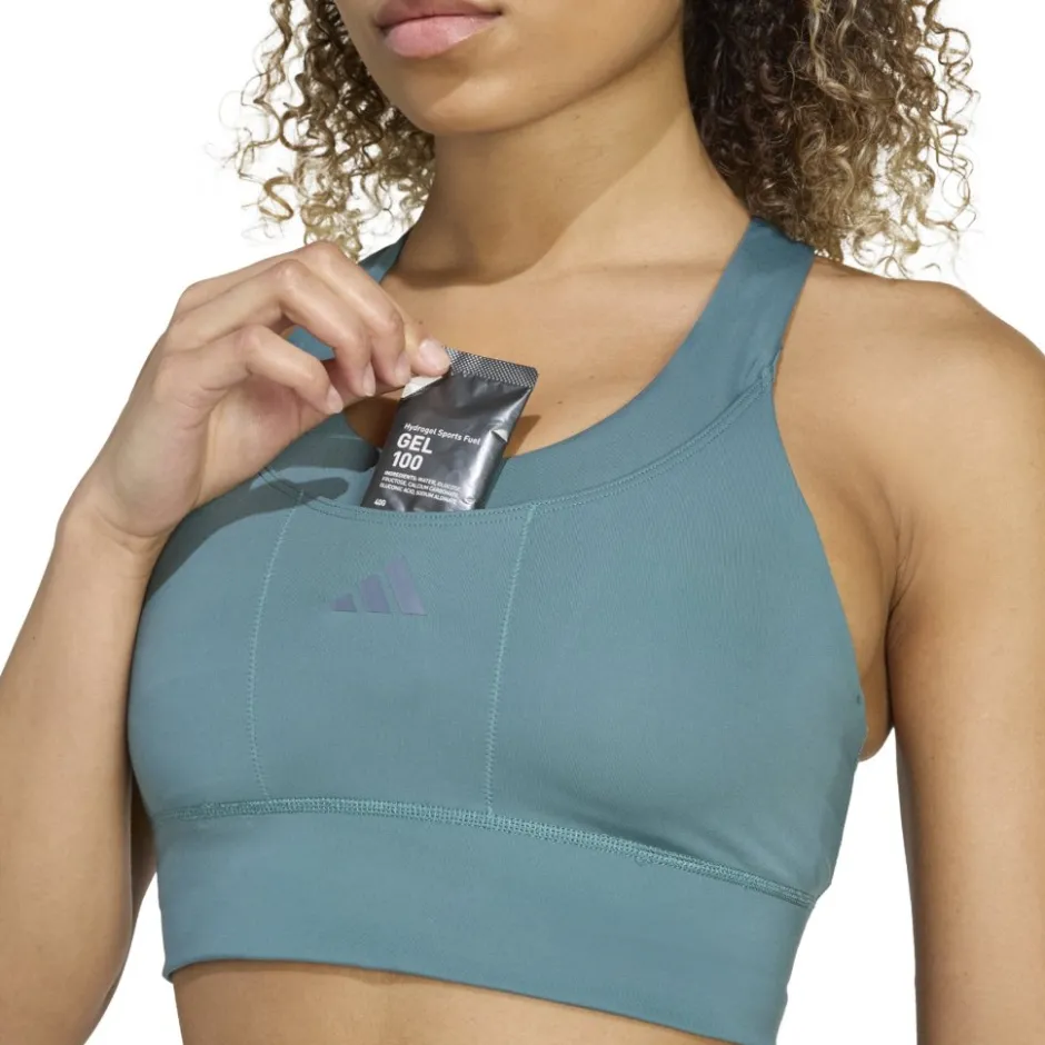 Ondergoed|Sport Bh'S < adidas Run Pocket Sportbeha met medium ondersteuning Dames - Cup Maat C/D - preloved teal JV9758