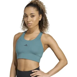 Ondergoed|Sport Bh'S < adidas Run Pocket Sportbeha met medium ondersteuning Dames - Cup Maat C/D - preloved teal JV9758