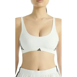 adidas Sports Underwear Sport Active Essentials Cotton 3 Stripes Scoop Bralette Dames - white