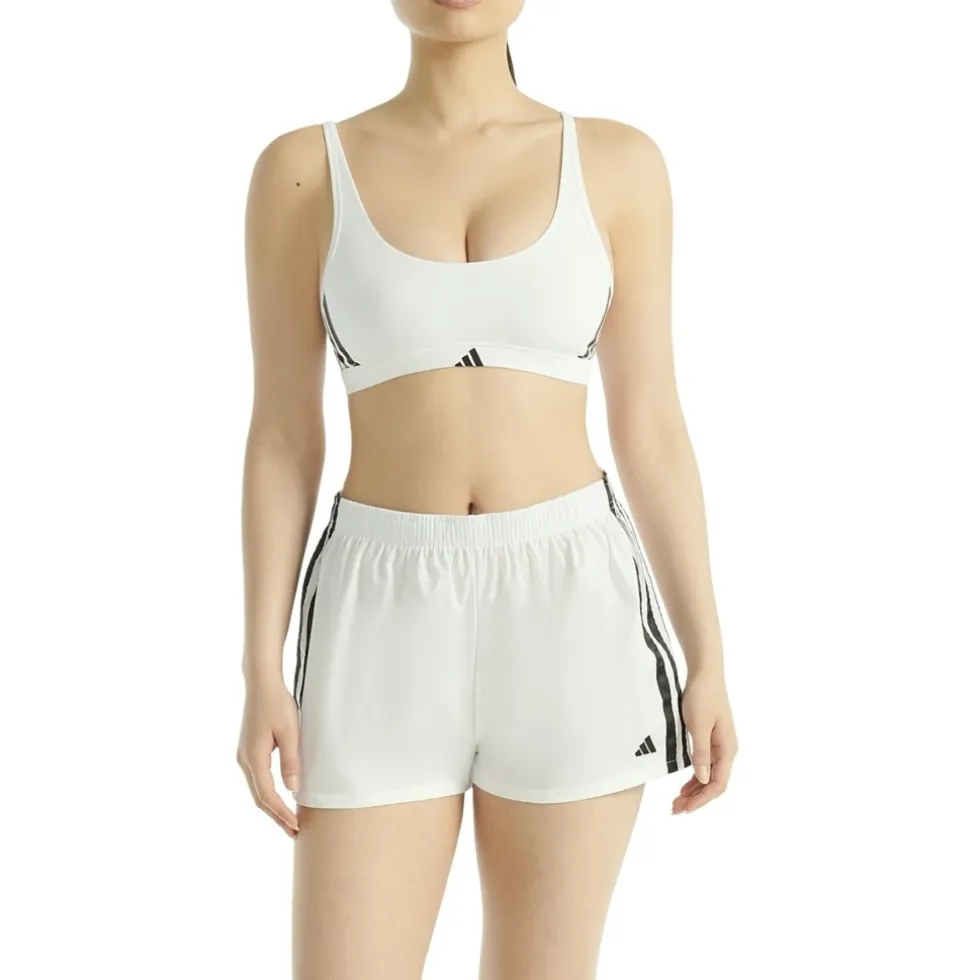adidas Sports Underwear Sport Active Essentials Cotton 3 Stripes Scoop Bralette Dames - white