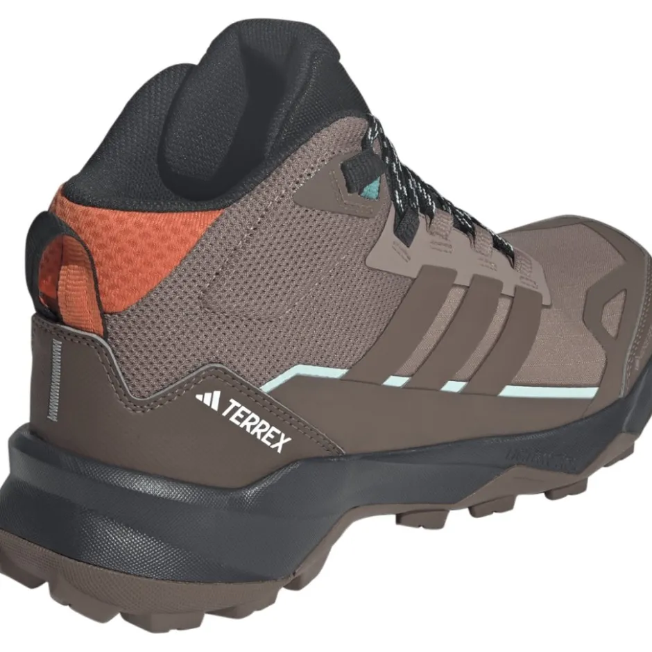Wandelschoenen|Wandelschoenen < adidas TERREX Skychaser AX5 GORE-TEX Mid Wandelschoenen Dames - trace brown/earth strata/semi impact orange JH7808