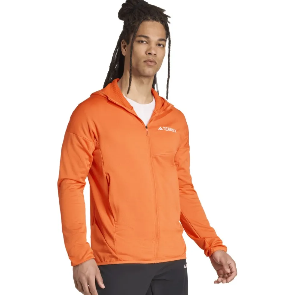 adidas TERREX Xperior CLIMAWARM Light Fleecejas met capuchon Heren - semi impact orange JM0111