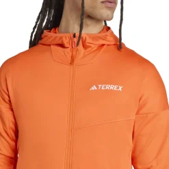 adidas TERREX Xperior CLIMAWARM Light Fleecejas met capuchon Heren - semi impact orange JM0111
