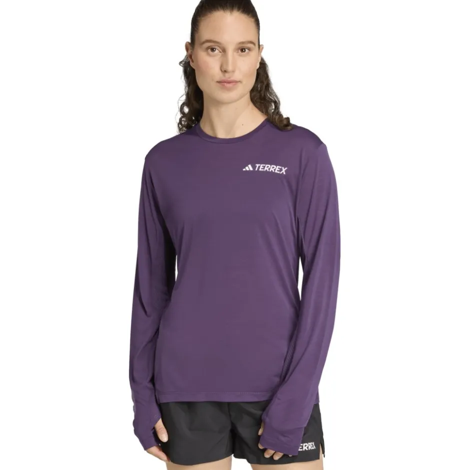 T-Shirts En Tops < adidas TERREX Xperior Climacool+ hirt met lange mouwen Dame - aurora plum JN3875