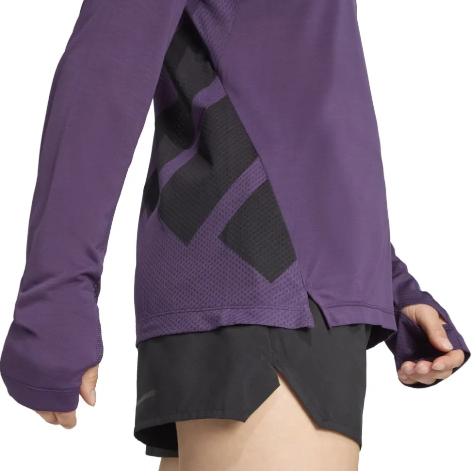 T-Shirts En Tops < adidas TERREX Xperior Climacool+ hirt met lange mouwen Dame - aurora plum JN3875
