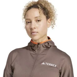 Jassen & Vesten < adidas TERREX Xperior CIMAWARM ight Feeceja met capuchon Dame - earth trata JN0922