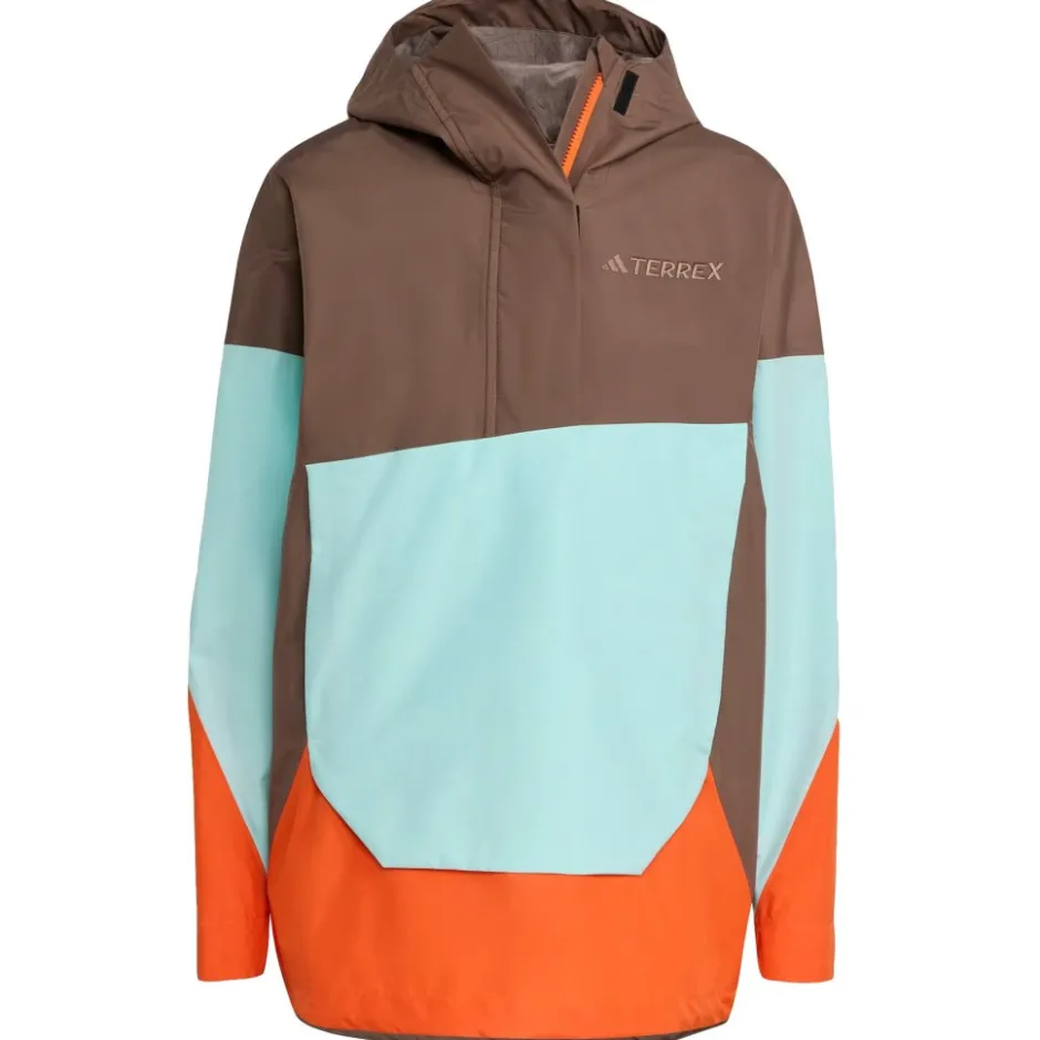 Jassen & Vesten < adidas TERREX Xporic 2.5 Cimaproof Anorak Dames - earth strata/semi fash aqua/semi impact orange J9813