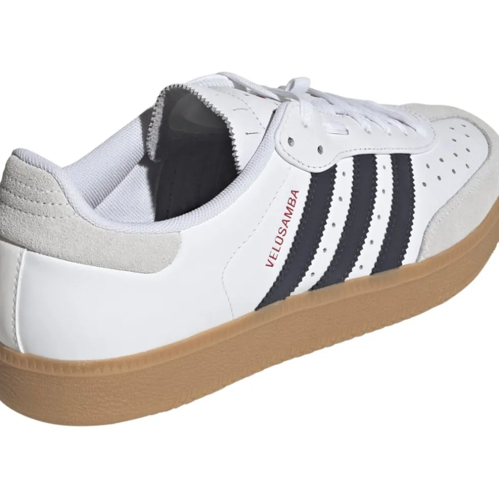 adidas Velosamba Leer Fietsschoenen Heren - cloud white/dark blue/pure ruby JQ9179