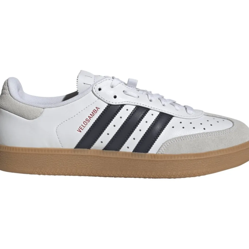adidas Velosamba Leer Fietsschoenen Heren - cloud white/dark blue/pure ruby JQ9179