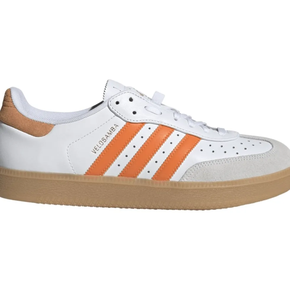 adidas Velosamba Leer Fietsschoenen Heren - cloud white/pure orange/gold metal JQ9180