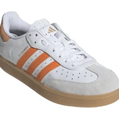 adidas Velosamba Leer Fietsschoenen Heren - cloud white/pure orange/gold metal JQ9180