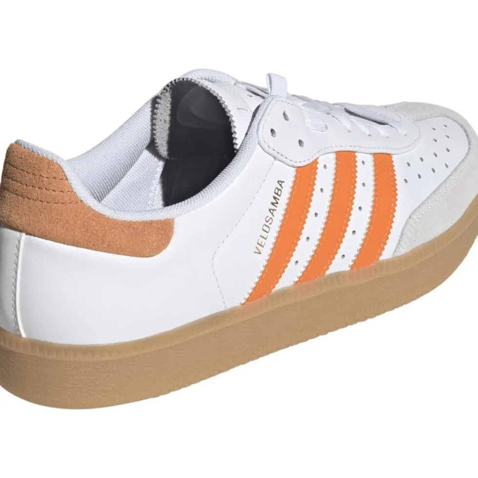 adidas Velosamba Leer Fietsschoenen Heren - cloud white/pure orange/gold metal JQ9180
