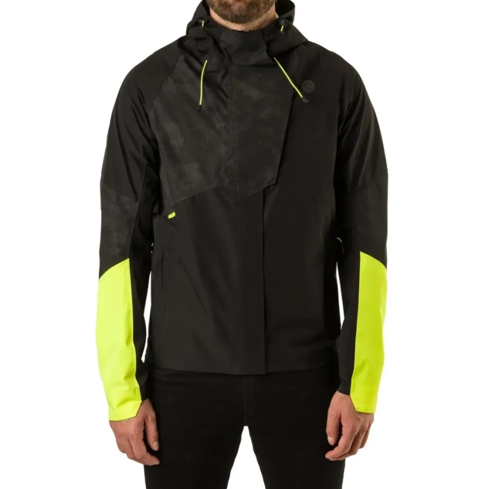 AGU Commuter Hi-Vis + Reflection Tech Regenjas Heren - zwart