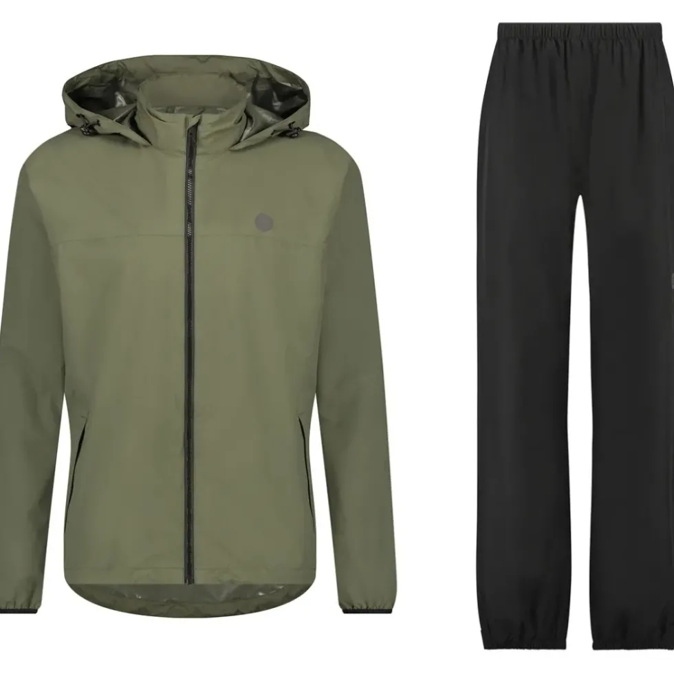 AGU Essential GO Regenpak - Set van Regenbroek en Regenjas - army green