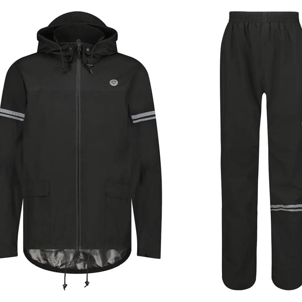 AGU Essential Original Regenpak - Regenbroek + Regenjas Set - zwart