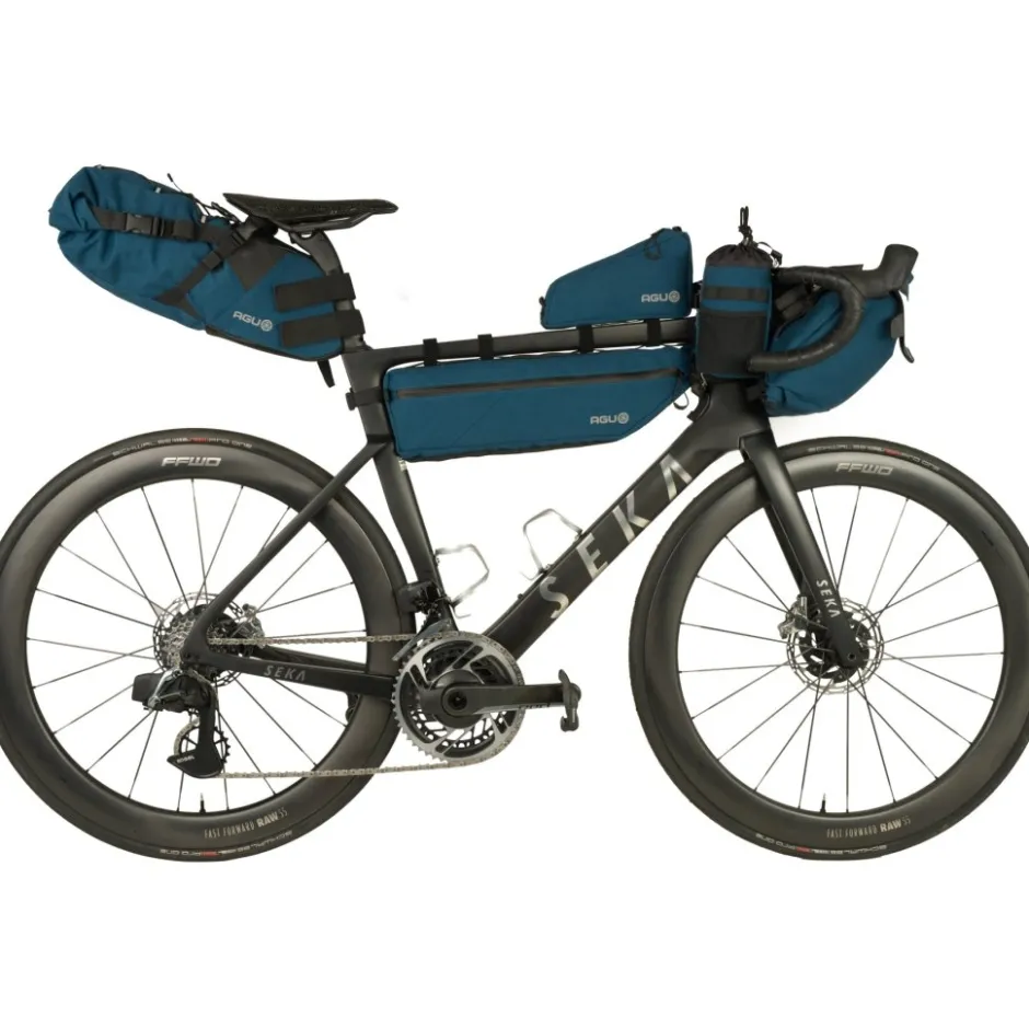Frametassen|Top Tube Bag < AGU Venture Bovenbuis Tas - 0.7L - Canvas - steel blue