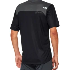 100% Airmatic Fietsshirt met Korte Mouwen Heren - zwart/charcoal