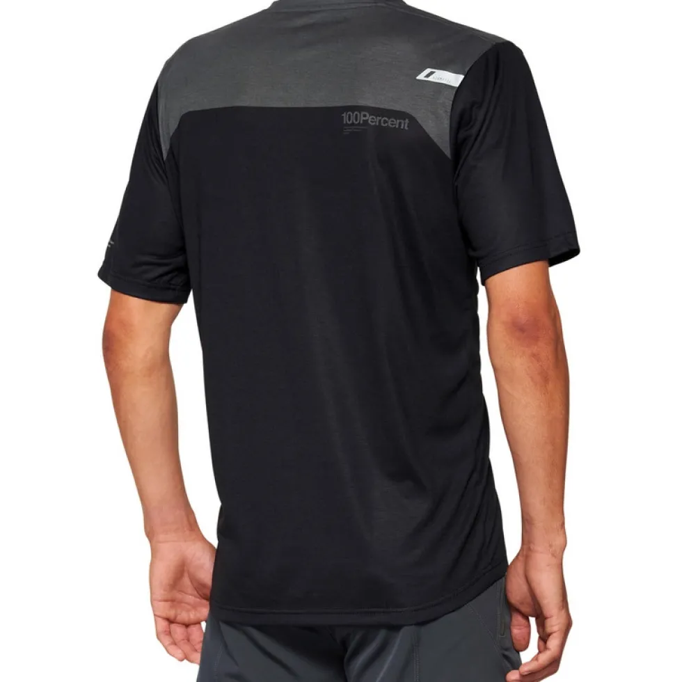 100% Airmatic Fietsshirt met Korte Mouwen Heren - zwart/charcoal