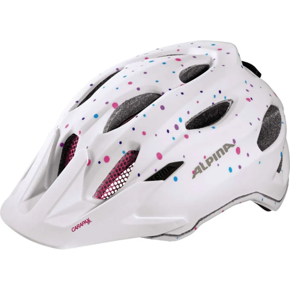 Helmen Kinderen < Alpina Carapax JR. Kinder-Fietshelm - white polka dots
