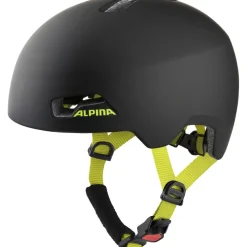 Alpina Hackney Kinder-Fietshelm - black-neon yellow matt
