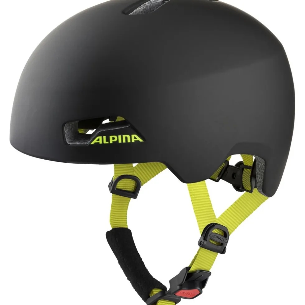 Alpina Hackney Kinder-Fietshelm - black-neon yellow matt