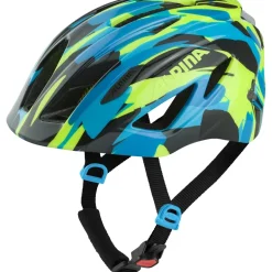 Alpina Pico Flash Kinder-Fietshelm - neon-blue green gloss