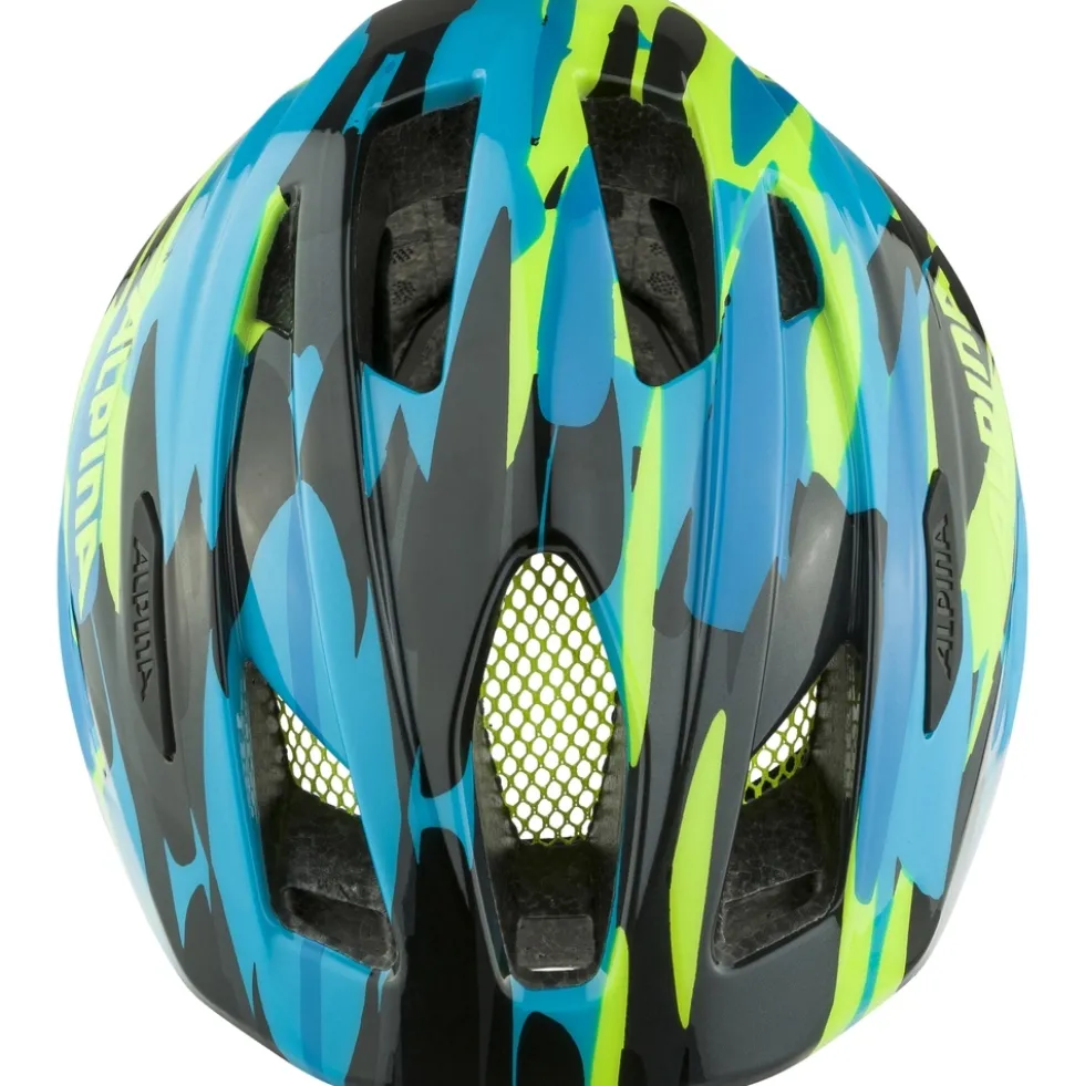 Alpina Pico Flash Kinder-Fietshelm - neon-blue green gloss