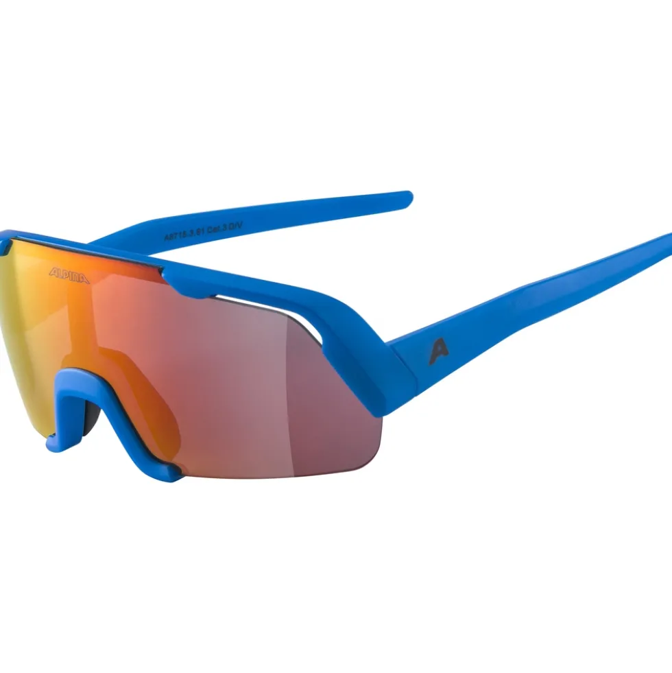 Alpina Rocket Glasses Youth - blue matt/mirror blue