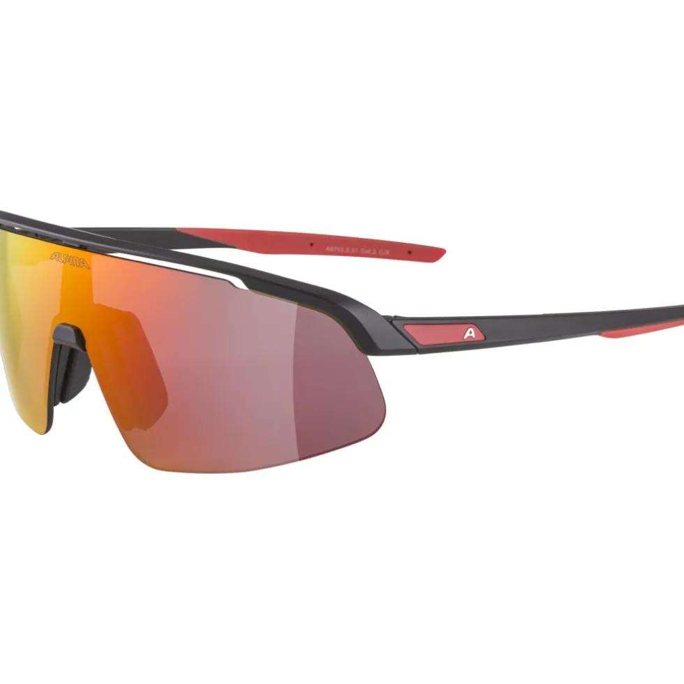 Alpina Turbo Pro Brillen voor kinderen - black matt/mirror red