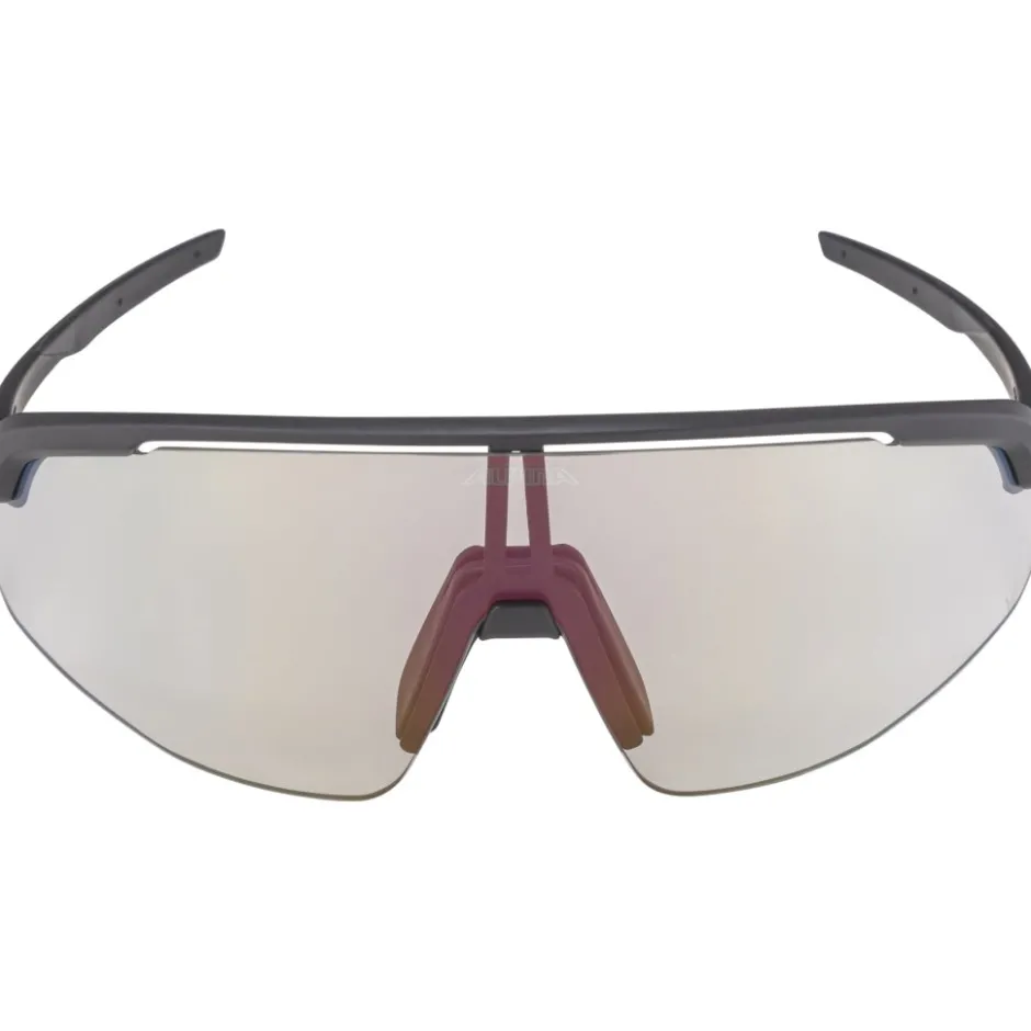 Mtb-Brillen|Racefietsbrillen < Alpina Turbo Pro V Bril - black matt/clear to grey/flash red