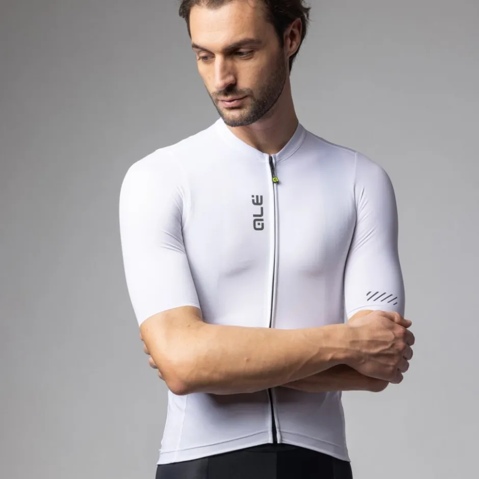 Wielershirts < Ale Aé PRAGA Coor Bock Fiettrui Heren - wit