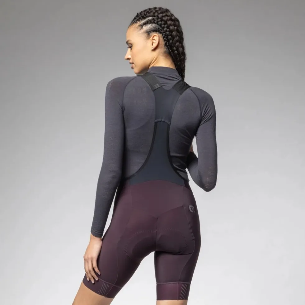 Alé PR-E Magic Colour Winter Fietsshort met Bretels Dames - blackberry purple