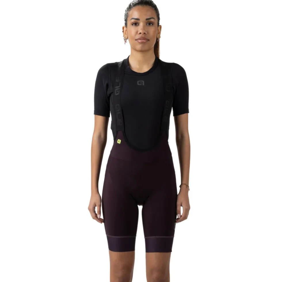Alé PR-E Magic Colour Winter Fietsshort met Bretels Dames - blackberry purple