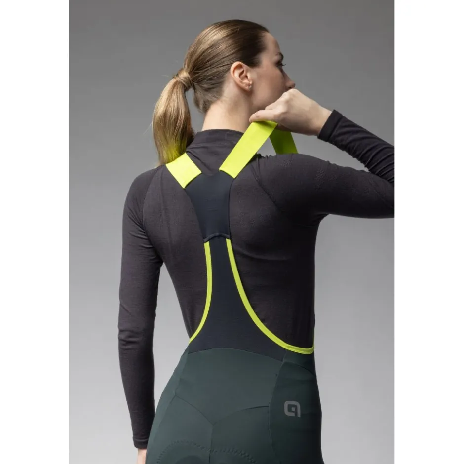 Winterbroeken < Ale Alé PR-E Magic Colour Winter Fietsshort met Bretels Dames - scotland green