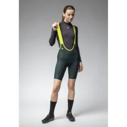 Winterbroeken < Ale Alé PR-E Magic Colour Winter Fietsshort met Bretels Dames - scotland green