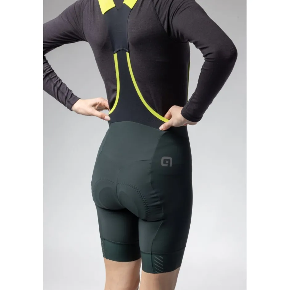 Winterbroeken < Ale Alé PR-E Magic Colour Winter Fietsshort met Bretels Dames - scotland green