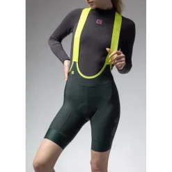 Winterbroeken < Ale Alé PR-E Magic Colour Winter Fietsshort met Bretels Dames - scotland green